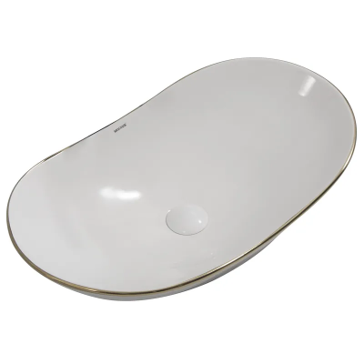 Раковина накладна MIXXUS PREMIUM WAVE-0105 EDGE GOLD 620х360х160mm (MP6557)