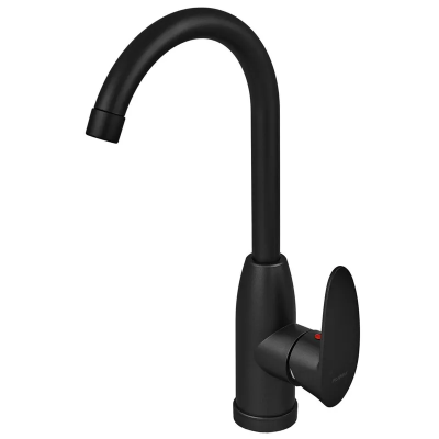 Змішувач для кухні Plamix Cezar-011-B SET Matte black (з підведенням) (PM0668)