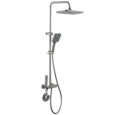 Душова колона зі змішувачем Mixxus Premium MARLIN 009-J GRAPHITE з кнопкою перемикання, 4 режими (M