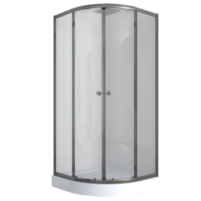 Душова кабіна з низьким піддоном Mixxus PLAIN SCT02-90x90x195-TR GRAPHITE прозоре скло 4мм (MI6901)