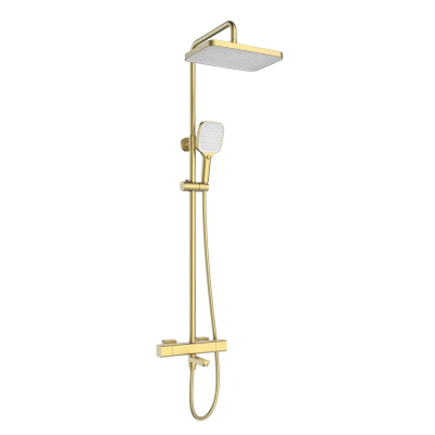 Душова колона Mixxus Premium VIRGO 009-J BRUSHED GOLD з термостатичним змішувачем,3 функції (MI6649