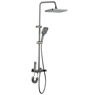 Душова колона зі змішувачем Mixxus Premium NEPTUNE 009-J GRAPHITE з кнопкою перемикання, 4 режими (