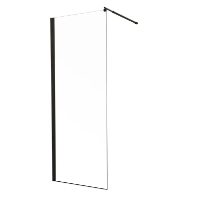 Душова перегородка Mixxus Premium FLAT SP02-90x200-TR Black Walk-In прозоре скло 8мм (MI6855)