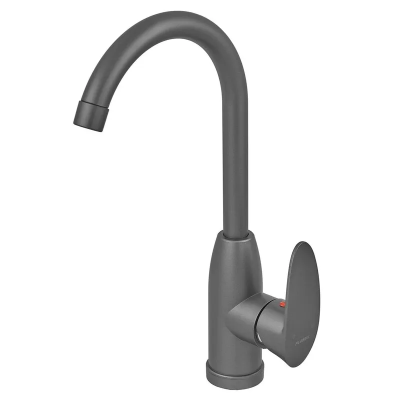 Змішувач для кухні Plamix CEZAR-011-B SET Graphite з підведенням (PM0695)